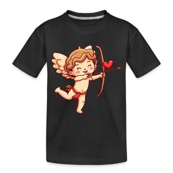 Ange de la Saint-Valentin en amour Cupidon - T-shirt bio Premium Enfant - noir - Devant