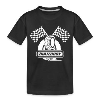 Matchbox™ 1953 Mit Zielflaggen-Design - Kinder Premium Bio T-Shirt - Schwarz - Vorne