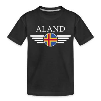 Ich liebe Åland, Eleganz Stil Design T-Shirt - Kinder Premium Bio T-Shirt - Schwarz - Vorne