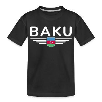 Baku T-Shirt – For fans of the capital - Kids' Premium Organic T-Shirt - black - Front