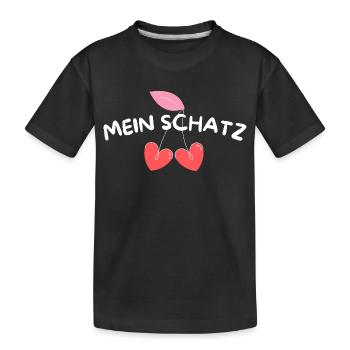 Mein Schatz Ich liebe Dich Lieblingsmensch - Kinder Premium Bio T-Shirt - Schwarz - Vorne