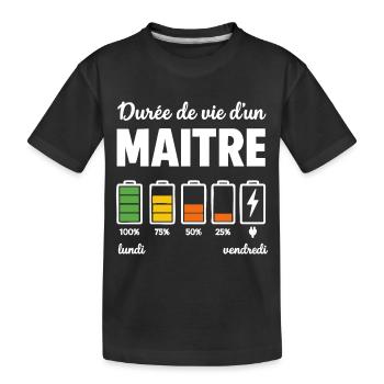 Maitre D'école Pour Fin D'année Scolaire - T-shirt bio Premium Enfant - noir - Devant