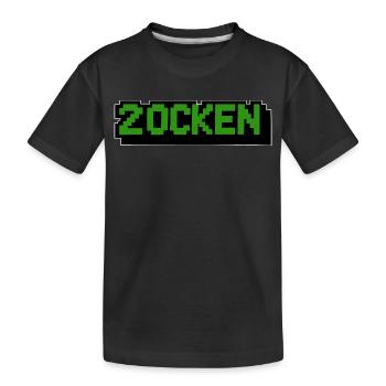 Lettering Zocken Retro Computer - T-shirt bio Premium Enfant - noir - Devant