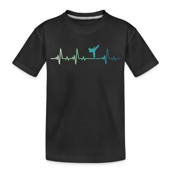 Taekwondo Taekwondo Herzschlag - Kinder Premium Bio T-Shirt - Schwarz - Vorne