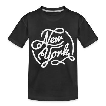 New York Vintage Style weiß Schriftzug - Kinder Premium Bio T-Shirt - Schwarz - Vorne