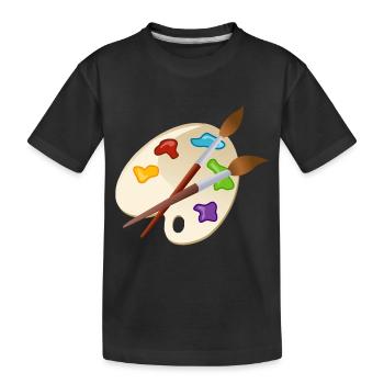 maler painter pinsel paint farbe artist color colo - Kinder Premium Bio T-Shirt - Schwarz - Vorne