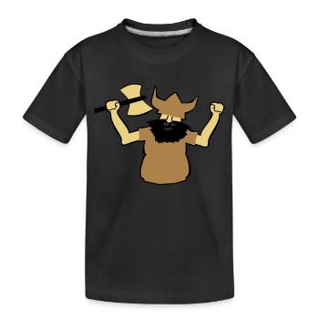 Viking Man Gift Strong Axe Beard Idea Earlier - Kids' Premium Organic T-Shirt - black - Front