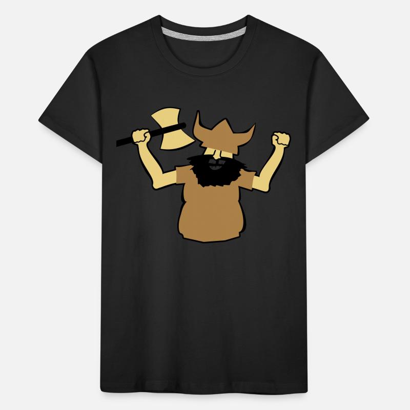 Wikinger Mann Geschenk stark Axt Bart Idee früher Kinder Premium Bio T-Shirt