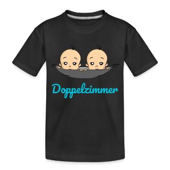 Doppelzimmer Baby Zwillinge Schwangerschaft - Kinder Premium Bio T-Shirt - Schwarz - Vorne