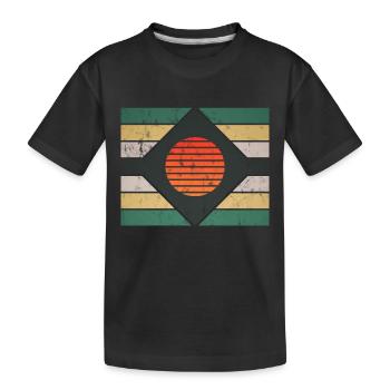 Motif rétro graphique - T-shirt bio Premium Enfant - noir - Devant