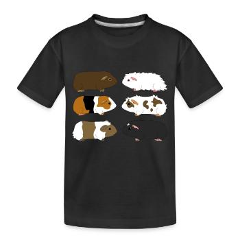 sechs Meerschweinchen - Kinder Premium Bio T-Shirt - Schwarz - Vorne