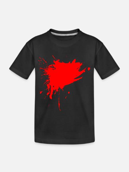 Peinture tache éclaboussée de saleté rouge - T-shirt bio Premium Enfant - noir