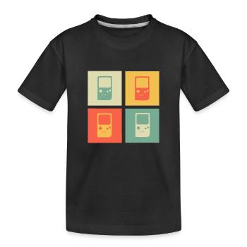 Retrogaming Gaming Ringer Old School Gift 2d - Kids' Premium Organic T-Shirt - black - Front