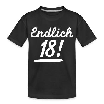 18. Geburtstag - Kinder Premium Bio T-Shirt - Schwarz - Vorne