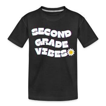 Vibes der zweiten Klasse - Kinder Premium Bio T-Shirt - Schwarz - Vorne