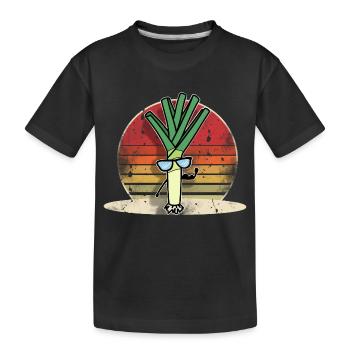 Lauch - Kinder Premium Bio T-Shirt - Schwarz - Vorne