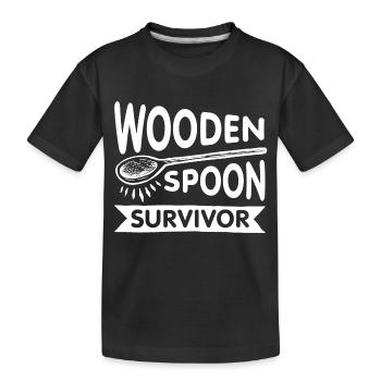 Survivant de la cuillère en bois - T-shirt bio Premium Enfant - noir - Devant