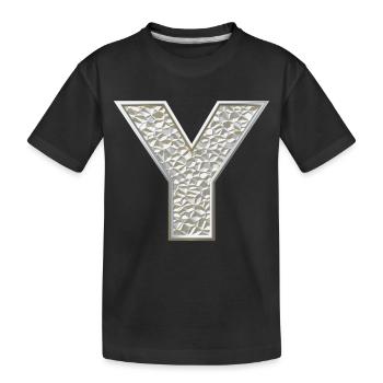Y, lettre, initiale, monogramme, - T-shirt bio Premium Enfant - noir - Devant