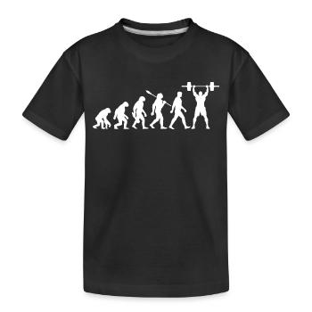 Evolution - Gewichtheben - Kraftsport - Kinder Premium Bio T-Shirt - Schwarz - Vorne