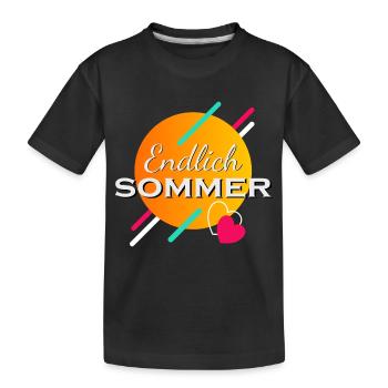 Endlich Sommer - Kinder Premium Bio T-Shirt - Schwarz - Vorne