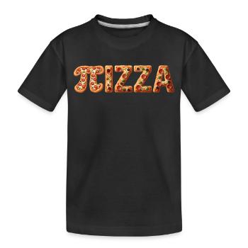 PIZZA Colorful Crust Letters - Kids' Premium Organic T-Shirt - black - Front
