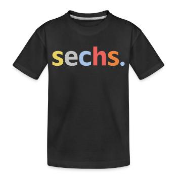 6. Geburtstag Junge Sechs 6 Jahre Jubiläum  - Kinder Premium Bio T-Shirt - Schwarz - Vorne