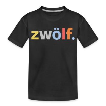 12. Geburtstag Junge Zwölf 12 Jahre Jubiläum  - Kinder Premium Bio T-Shirt - Schwarz - Vorne