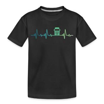chauffeur routier battement de coeur camion  - T-shirt bio Premium Enfant - noir - Devant