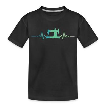 Nähmaschinen Herzschlag-Nähen - Kinder Premium Bio T-Shirt - Schwarz - Vorne