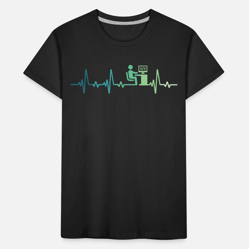 Heartbeat Programmer Developer Kids' Premium Organic T-Shirt