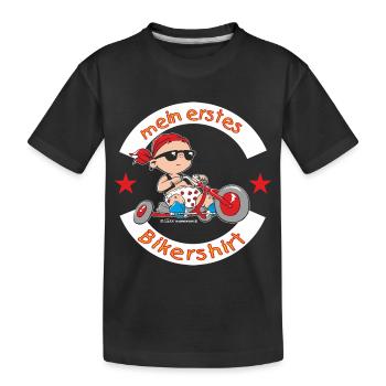 mein erstes Bikershirt - RAHMENLOS Baby - Kinder Premium Bio T-Shirt - Schwarz - Vorne