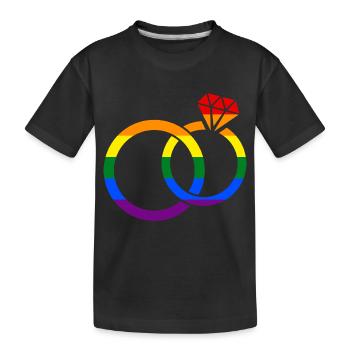 Mariage gay pride - mariage- - T-shirt bio Premium Enfant - noir - Devant