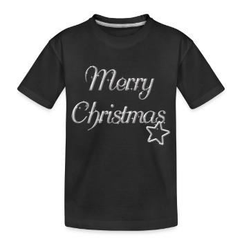 Motif Joyeux Noël police d'argent - T-shirt bio Premium Enfant - noir - Devant