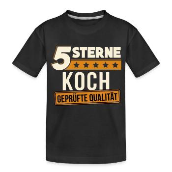Koch Köche Chefkoch Kochen Meisterkoch Geschenk - Kinder Premium Bio T-Shirt - Schwarz - Vorne