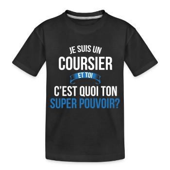 Coursier super pouvoir homme - T-shirt bio Premium Enfant - noir - Devant