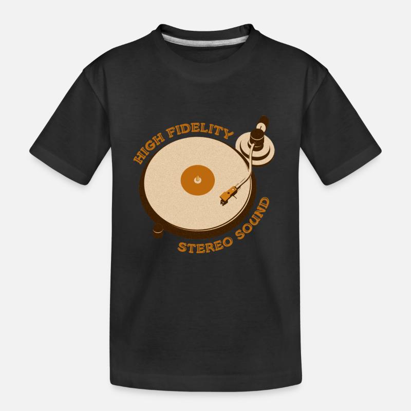 Reto Turntable - Kids' Premium Organic T-Shirt - black