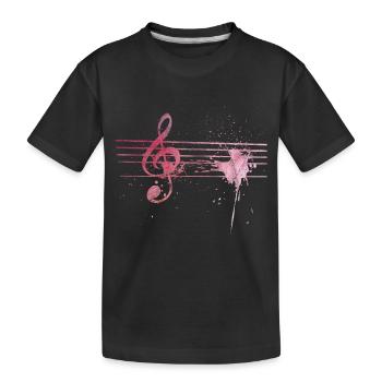 Music clef treble clef gift - Kids' Premium Organic T-Shirt - black - Front