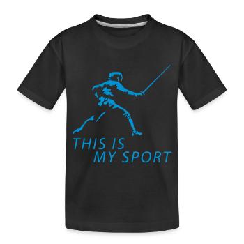 fechten_122012_b_1c - Kids' Premium Organic T-Shirt - black - Front