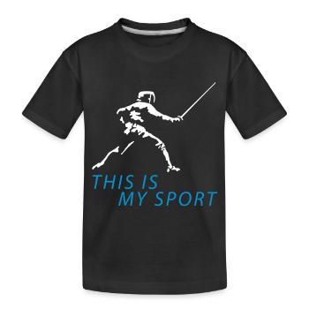 fechten_122012_b_2c - Kids' Premium Organic T-Shirt - black - Front