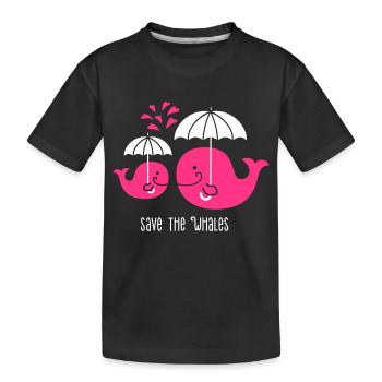 Sauver les baleines-Protège la baleine sauvez les - T-shirt bio Premium Enfant - noir - Devant