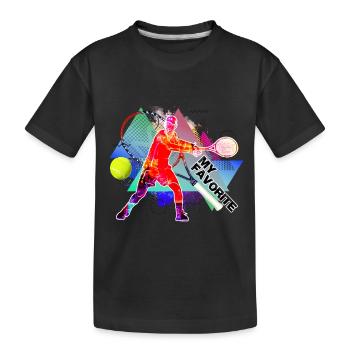 tennis - Kinder Premium Bio T-Shirt - Schwarz - Vorne