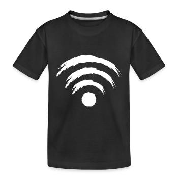 Wifi symbol white - Kids' Premium Organic T-Shirt - black - Front