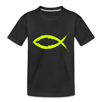 Poisson christianisme symbole religion Église jaune. - T-shirt bio Premium Enfant - noir - Devant
