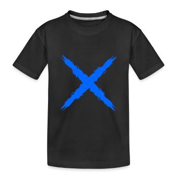 Cross symbol design vector brush blue gift - Kids' Premium Organic T-Shirt - black - Front