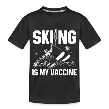 Ski - Kinder Premium Bio T-Shirt - Schwarz - Vorne