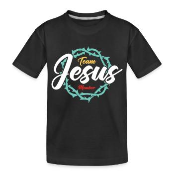 Team Jesus - Kids' Premium Organic T-Shirt - black - Front