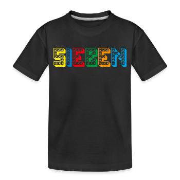 Kinder 7 Jahre Bausteine 7. Geburtstag - Kinder Premium Bio T-Shirt - Schwarz - Vorne