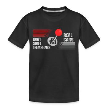 Les vraies voitures ne changent pas de vitesse par elles-mêmes - T-shirt bio Premium Enfant - noir - Devant