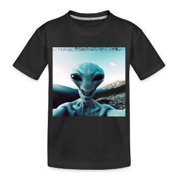 Selfie extraterrestre dans les montagnes - T-shirt bio Premium Enfant - noir - Devant