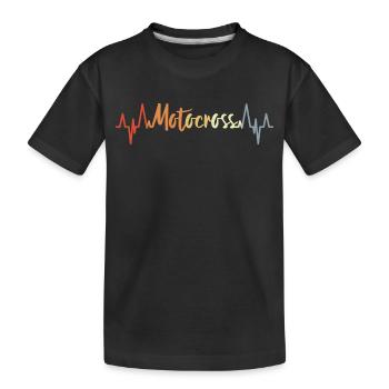 Motocross Kardiogramm Vintage - Kinder Premium Bio T-Shirt - Schwarz - Vorne